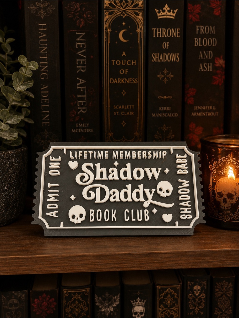 Shadow Daddy Book Club Lifetime Membership Plaque - Black & White
